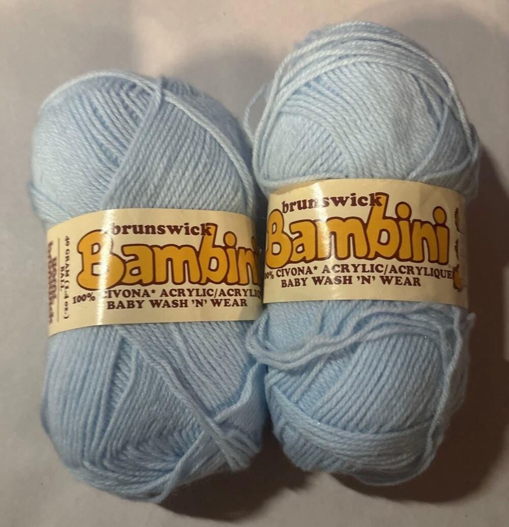 Lot Of 4 Vintage Brunswick Bambini Yarn Blissful Blue 2102 Dapple Apricot 2194